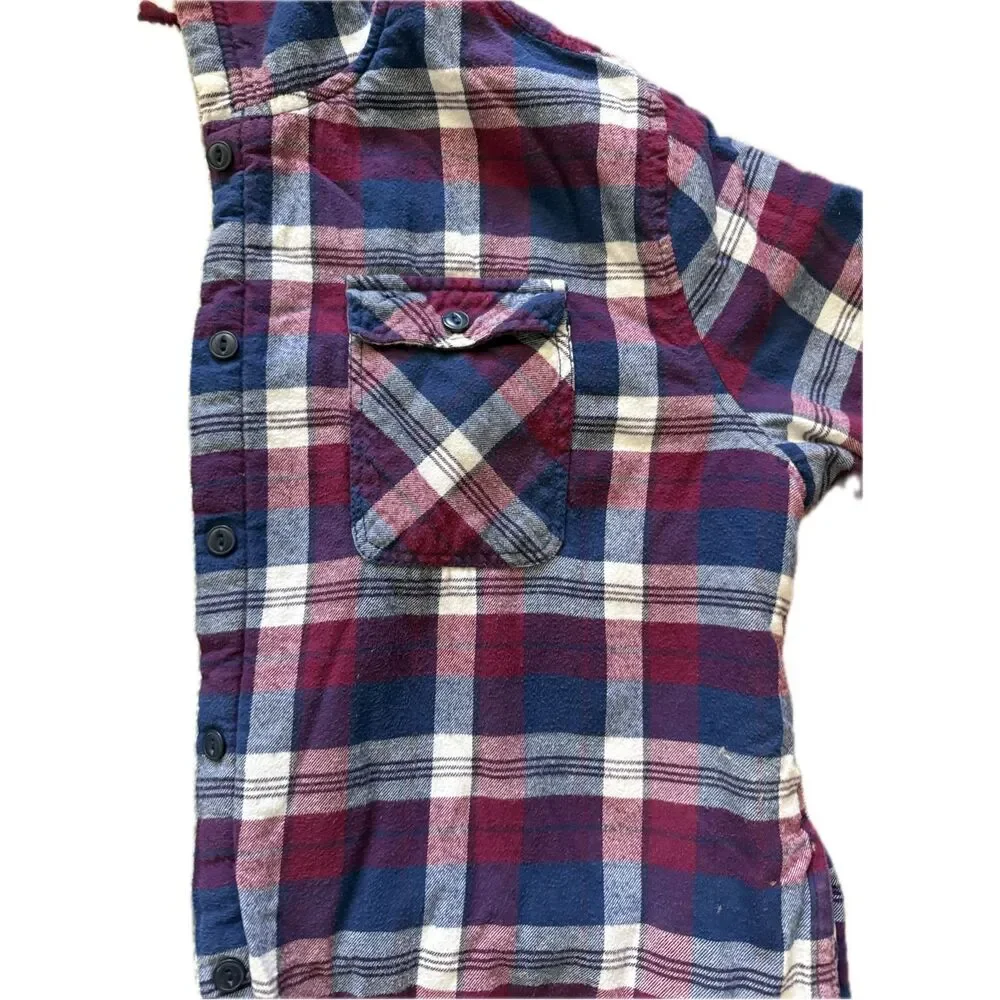 Boston Traders Jacket 2XL Red Plaid Sherpa Lined Flannel Casual Hoodie Women’s - Picture 4 of 6